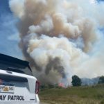 A fire up Parley's Canyon on Saturday, Aug. 14, 2021. Photo credit: Utah Highway Patrol