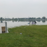 Several people kayaked and paddleboarded on the baseball field at Constitution Park in West Jordan on Wednesday, Aug. 18, 2021. Photo: Becky Bruce KSL NewsRadio