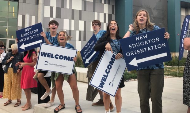 new davis teachers welcomed by student body officers...