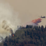 An air tanker drops retardant on the Parleys Canyon west of Park City on Saturday, Aug. 14, 2021. Photo: Scott G. Winterton, Deseret News