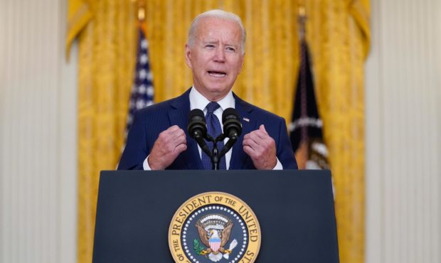 President Joe Biden speaks about the bombings at the Kabul airport that killed at least 12 U.S. ser...