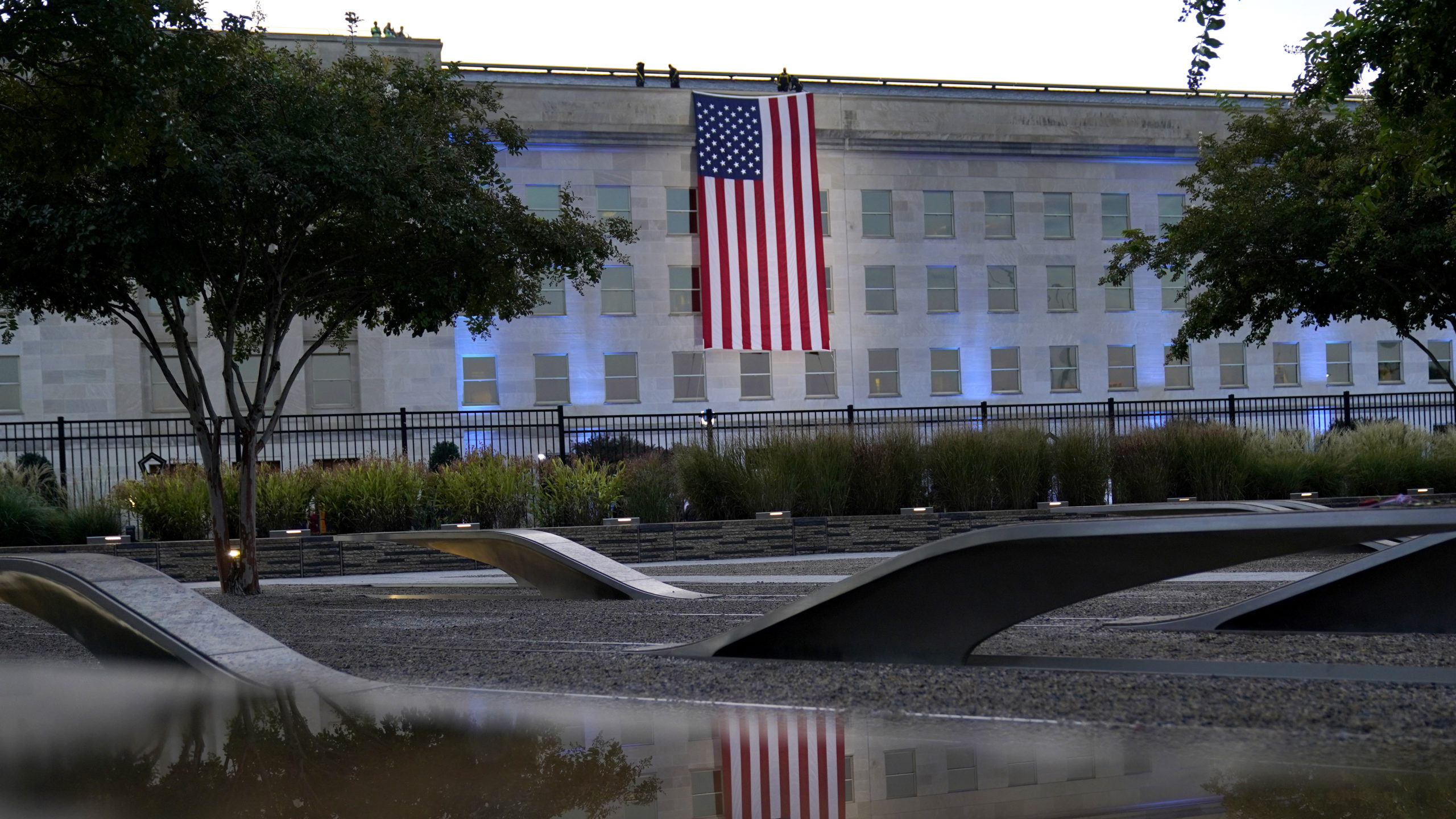 american flag on pentagon building...