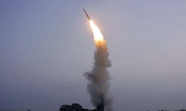 The short range missile was fired early Sunday morning local time from the Taechon area of North Py...
