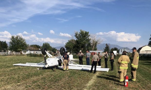 A single-engine plane crashed Thursday, Sept. 23, 2021, in Hooper. Two people were on board. One pe...