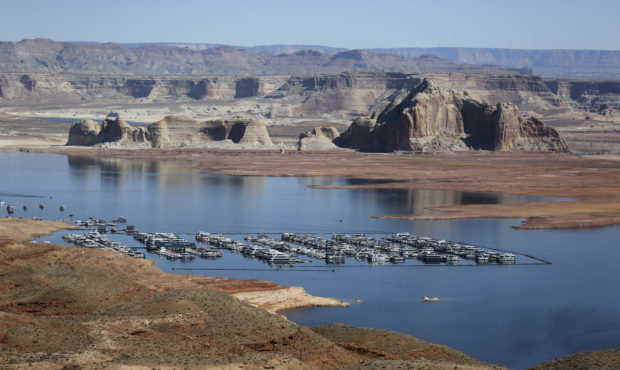 FILE -- Lake Powell's Wahweap Marina  is pictured in Wahweap, Ariz., on Sunday, March 28, 2021.

K...