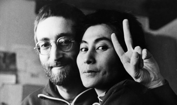 JUTLAND, DENMARK - JANUARY 22: 1st appearance of John Lennon and Yoko Ono with short hair at Vust P...