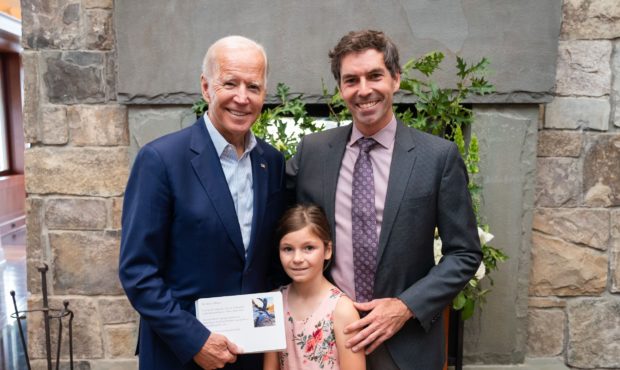 (Bianca Noyes, center, is the little girl who made President Biden  promise to restore the Bears Ea...