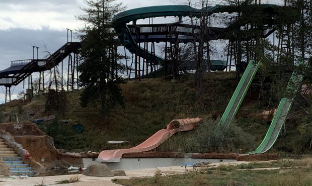 Some of the slides that have gone unused at Seven Peaks Water Park since 2018.  Photo: Paul Nelson,...