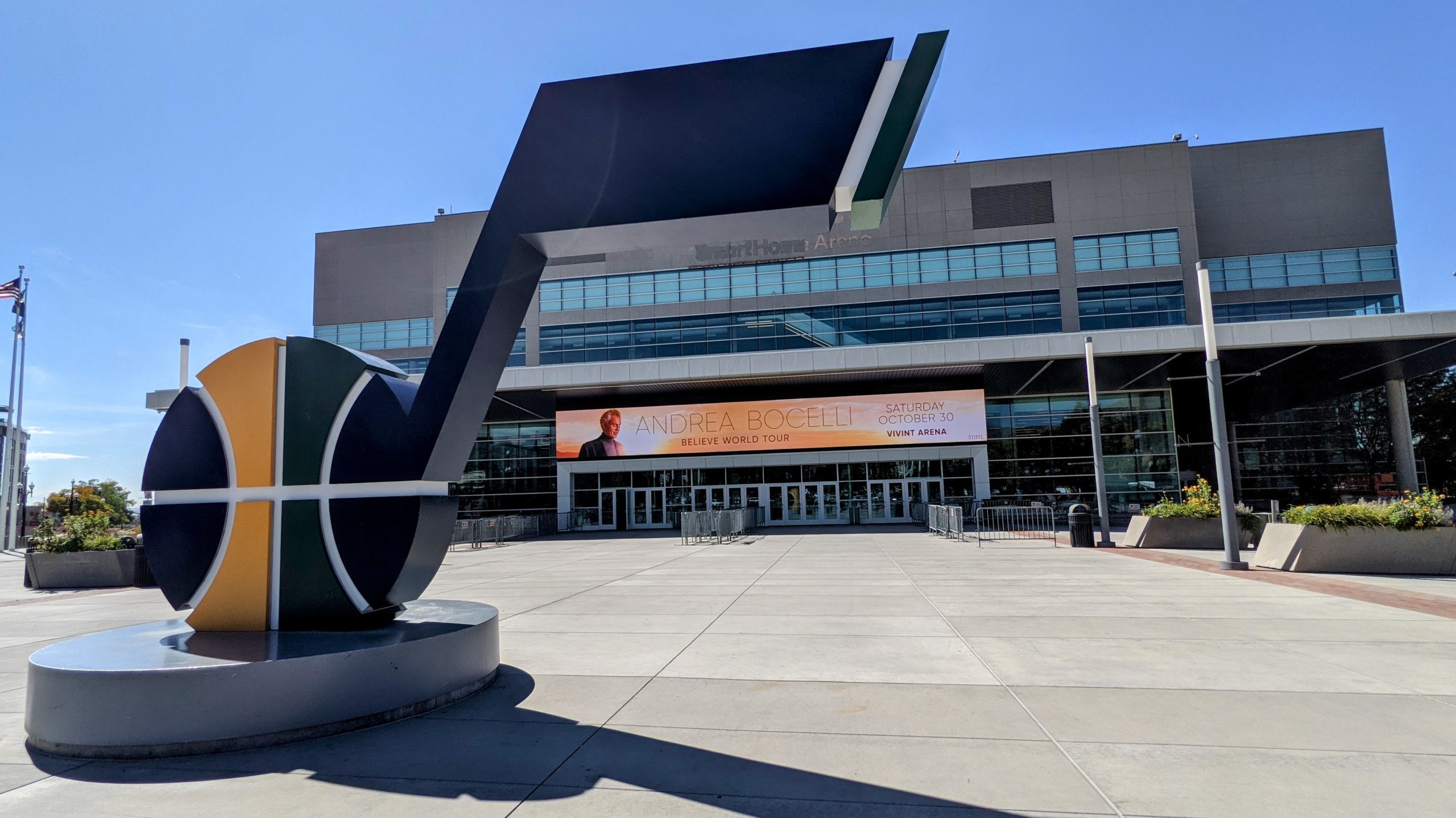 Jazz Note outside Vivint Arena in downtown Salt Lake City. Officials at Vivint Arena announced that...