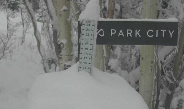 Almost 15 inches at Park City Mountain on 10-12-2021.
 Photo courtesy of Park City Mountain, Jessie...