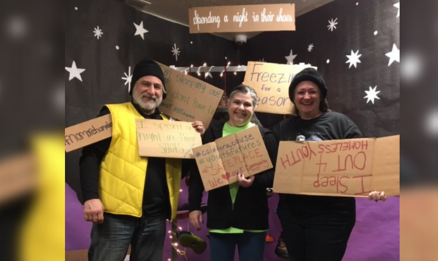 Photo of participants in  a past Youth Futures SleepOut event. Photo Credit: Youth Futures Utah...