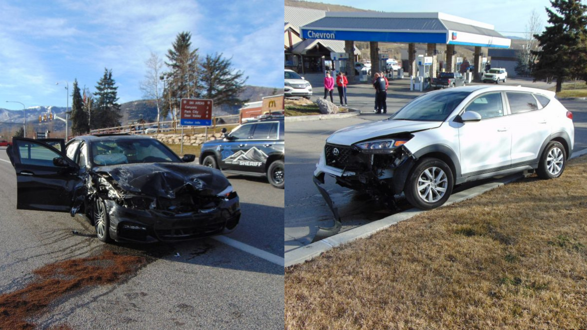 Photos of the result of the car crash....