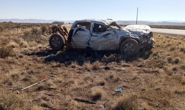 Two teens killed in SR-56 rollover accident. Credit - UHP...