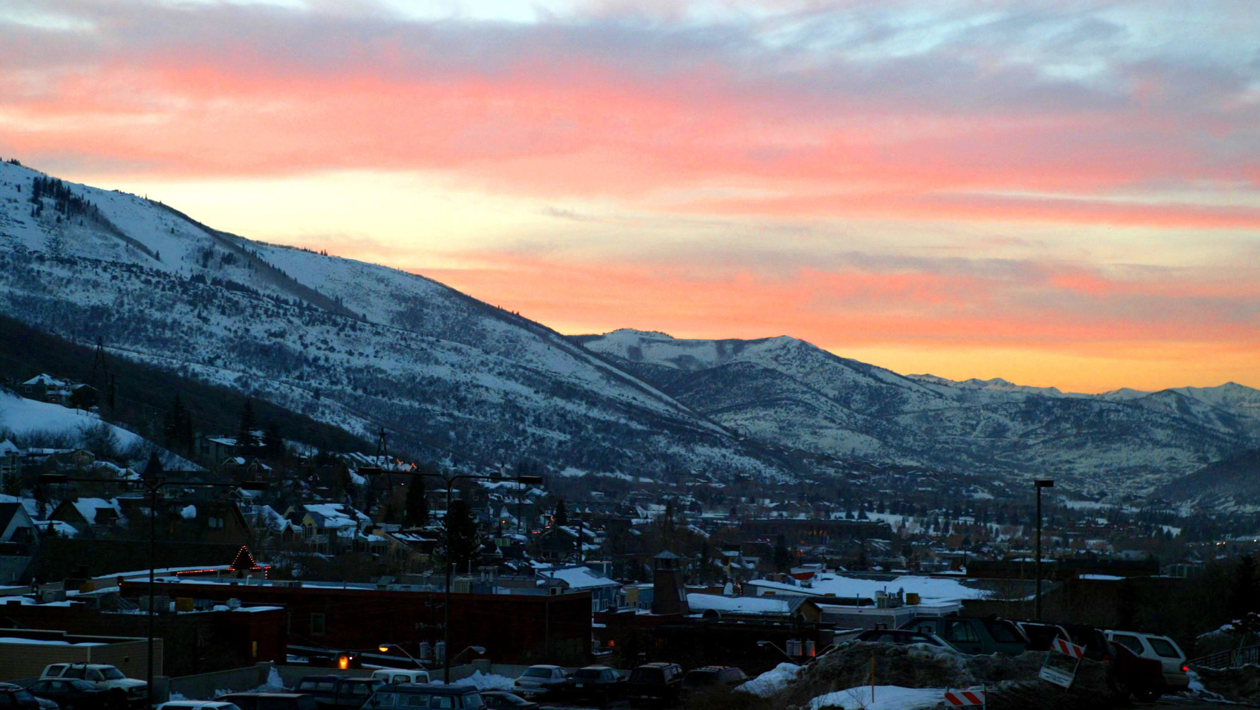 FILE: The sun is seen setting over Park City : Photo credit: Frazer Harrison /Getty  Images)...
