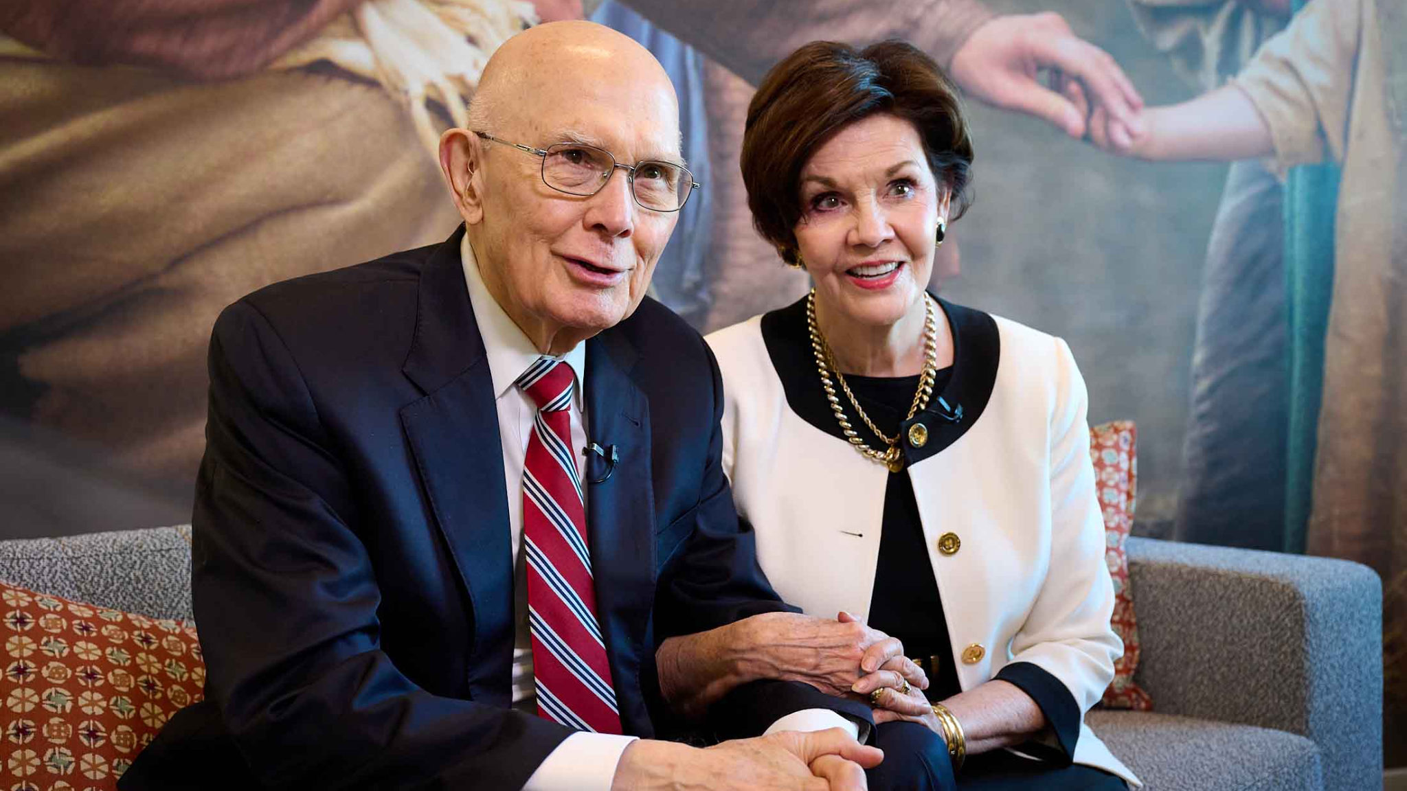 President Dallin H. Oaks, first counselor in the First Presidency, pictured here with his wife Kris...