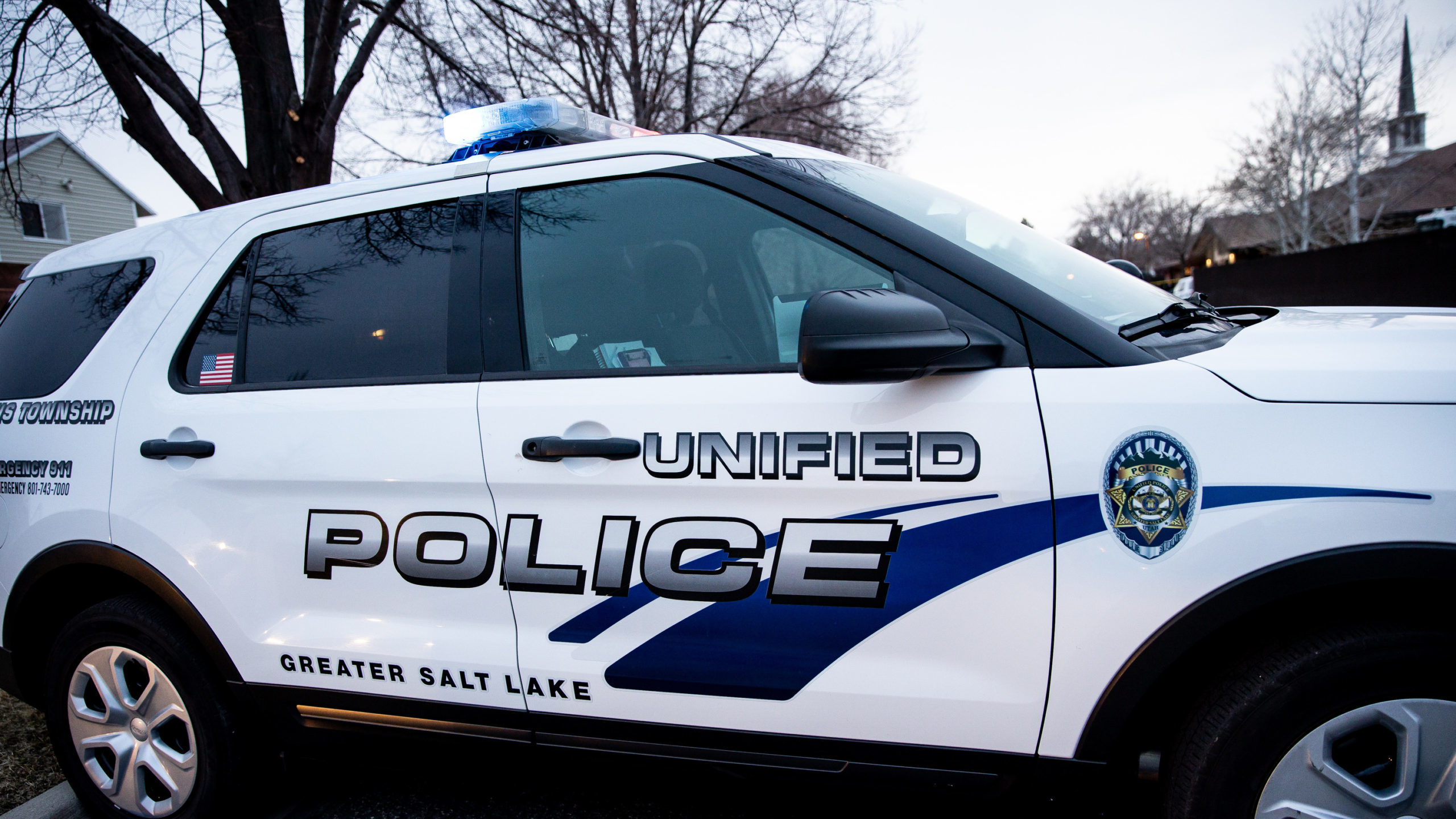 A Unified police vehicle is pictured in Kearns on Tuesday, March 9, 2021. 
Unified Police issued an...