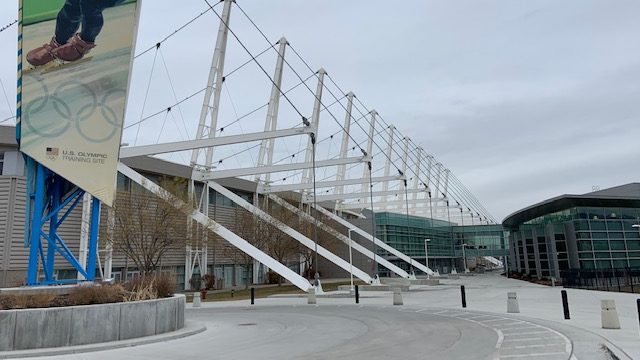 (The Utah Olympic Oval in Kearns.  Photo: Paul Nelson, December 6, 2021)...