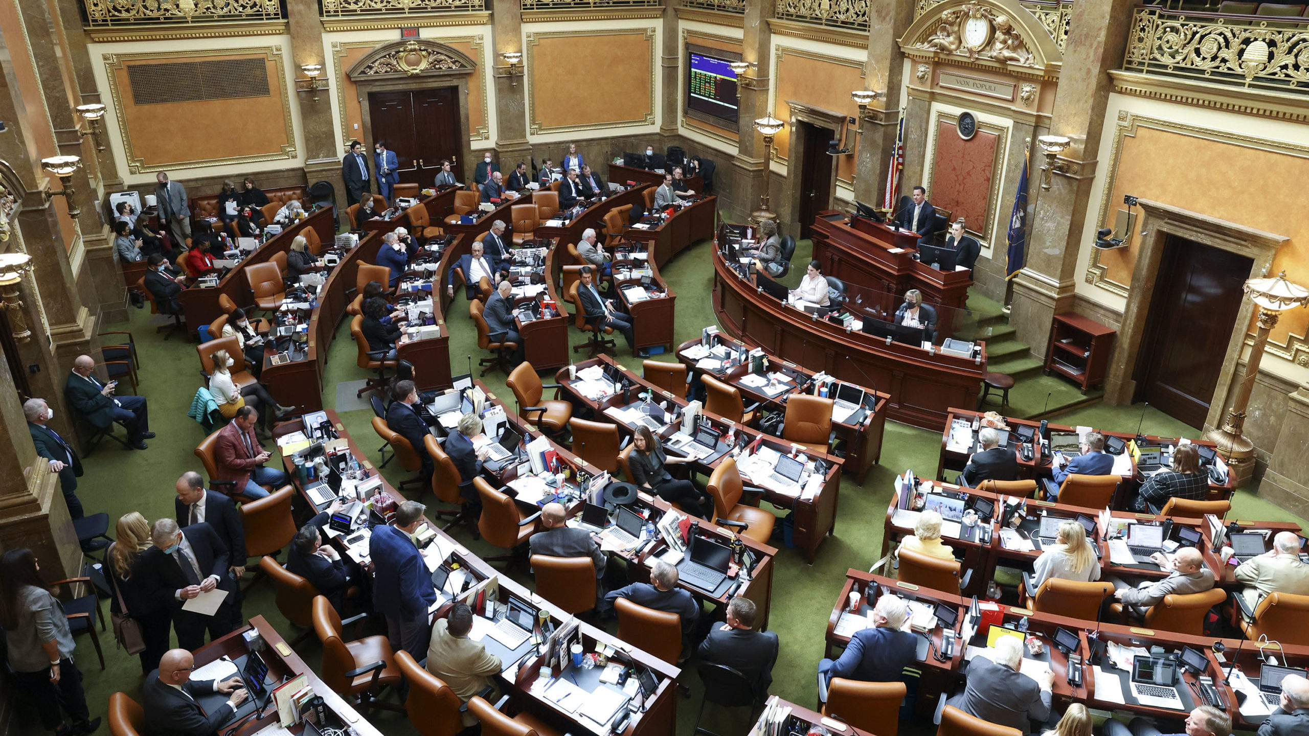 House Speaker Brad Wilson, R-Kaysville, presides over the House during the 2022 session of the Utah...
