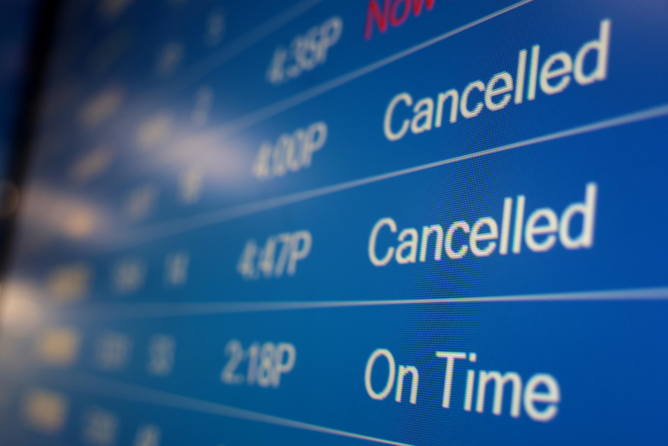 Data from the website FlightAware shows more than 4,731 flights were canceled globally on January 1...