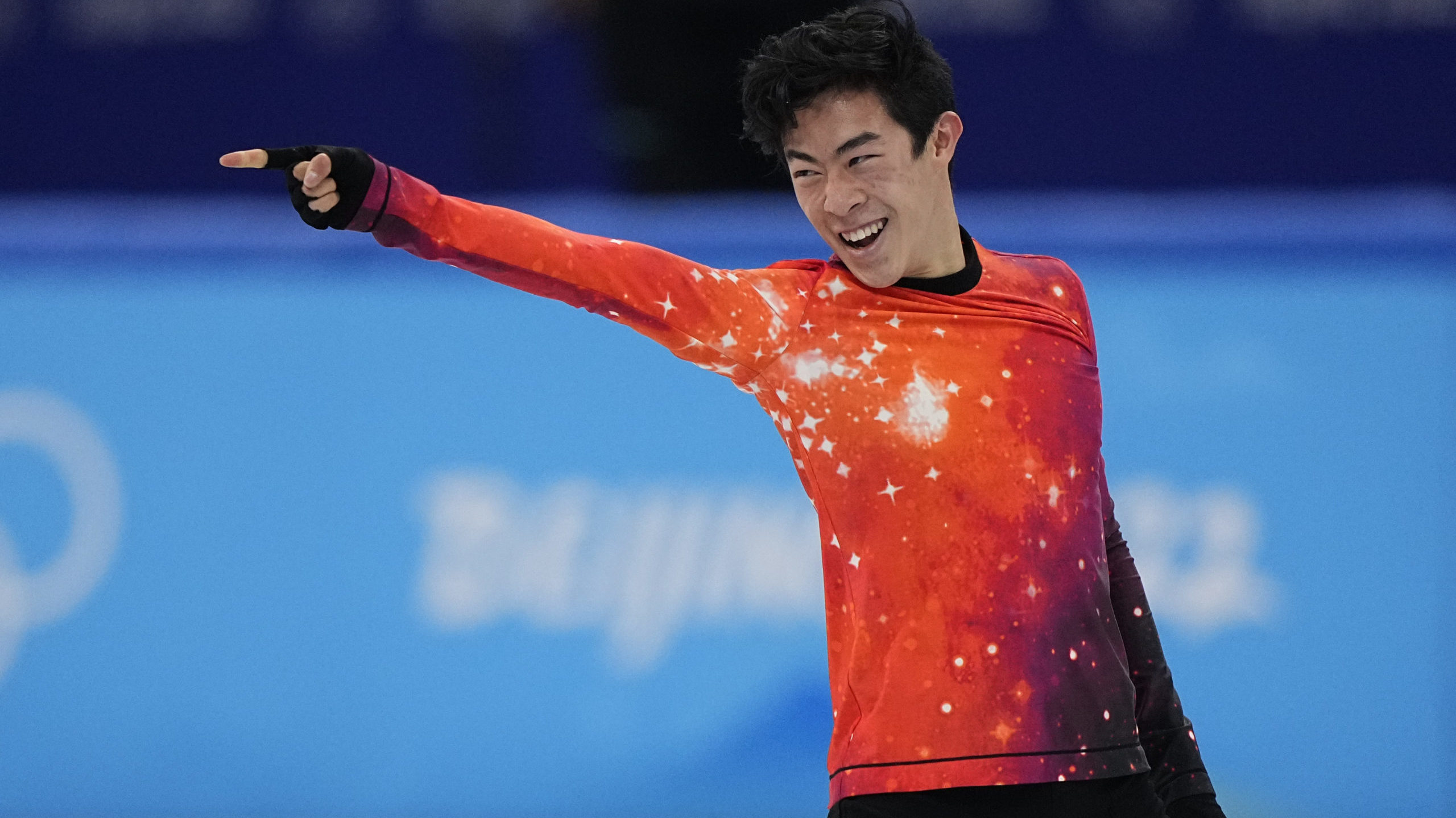Nathan Chen, of the United States, competes in the men's free skate program during the figure skati...