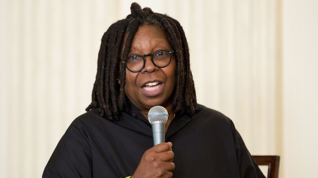 FILE - Whoopi Goldberg speaks during the Broadway at the White House event in the State Dining Room...