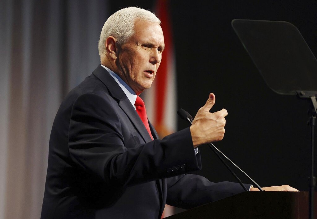 CORRECTS DATELINE TO LAKE BUENA VISTA, NOT ORLANDO - Former Vice President Mike Pence speaks at the...