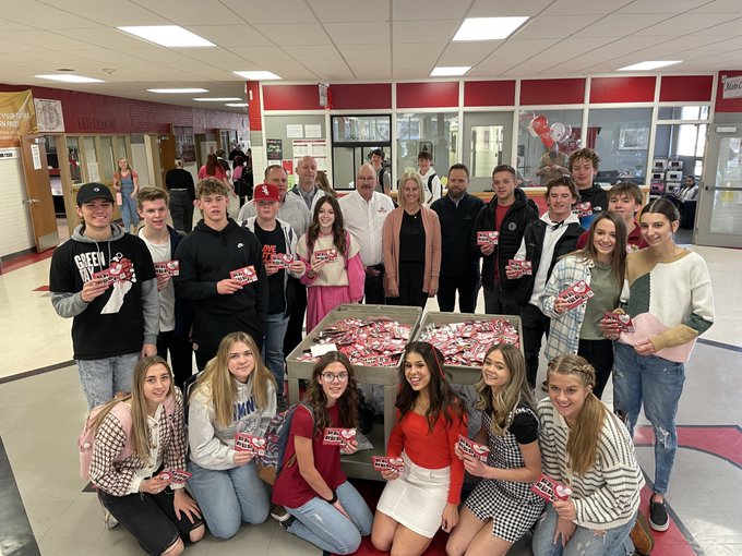 Spanish Fork Mayor Mike Mendenhall and members of City Council delivered valentines to roughly 4,00...