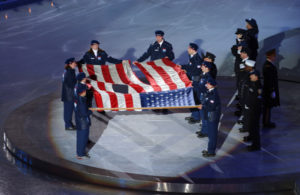 9/11 flag at salt lake 2002 opening ceremony