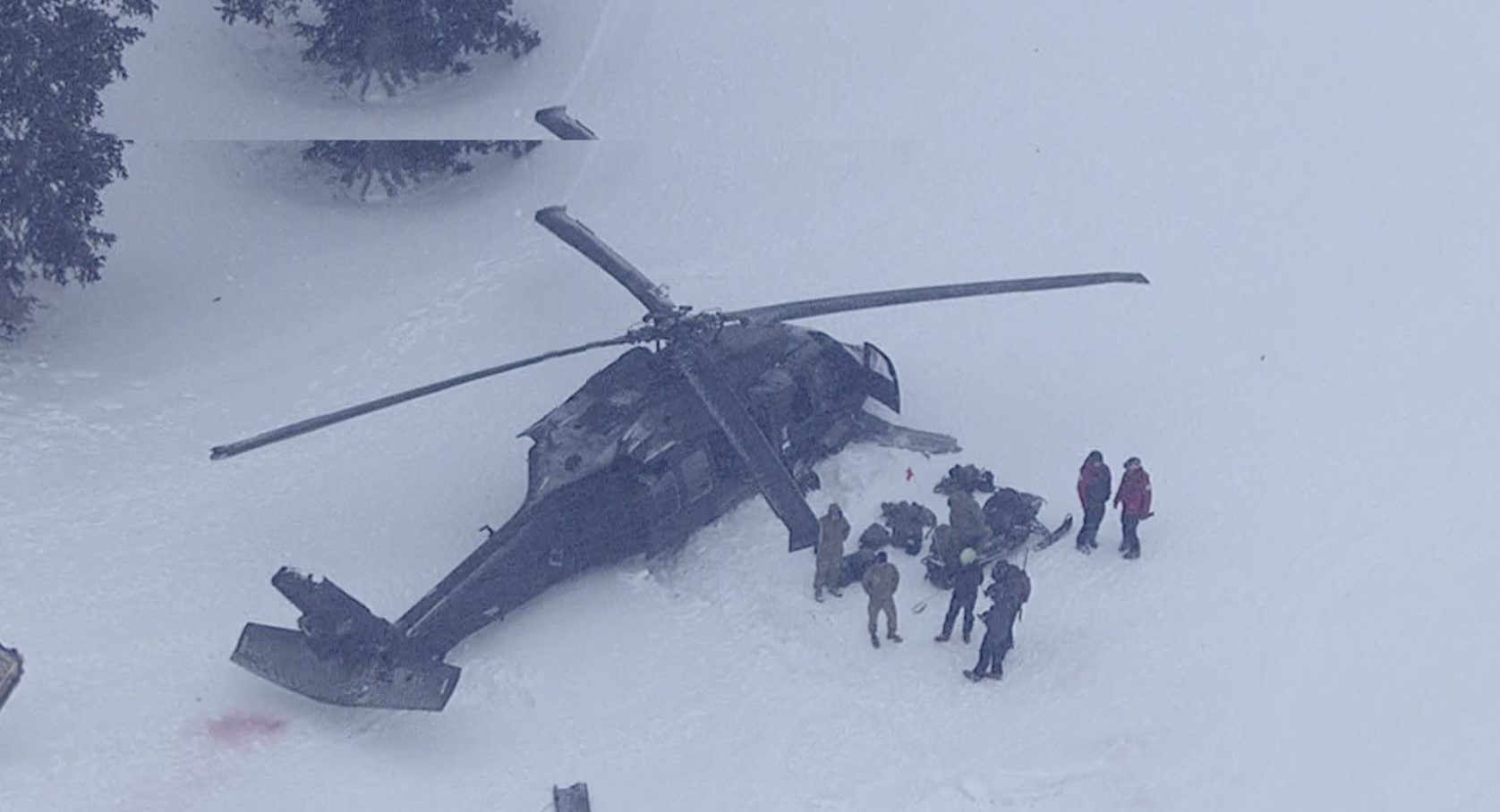Image of downed Utah National Guard Black Hawk helicopter at Mineral Basin, near Snowbird Ski Resor...