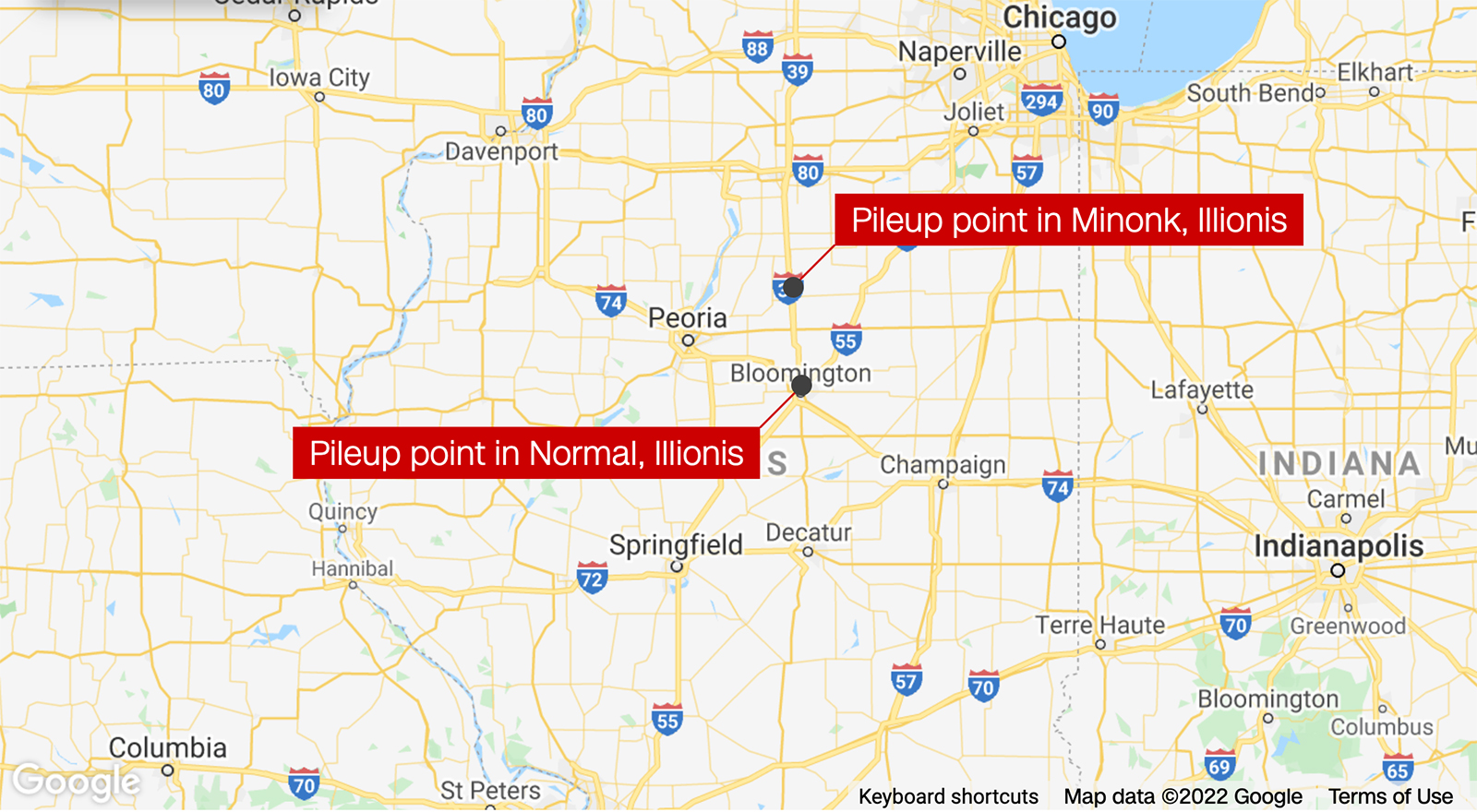 A 30-mile stretch of highway in Illinois was closed Thursday after over 100 cars were involved in m...