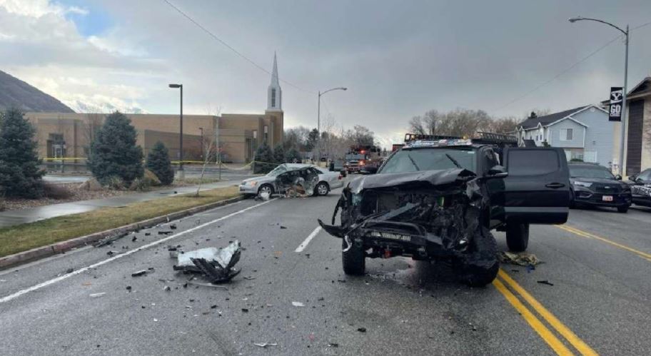 (Wreckage from the deadly crash in Provo in March 2021, courtesy Provo City Police Department.)...