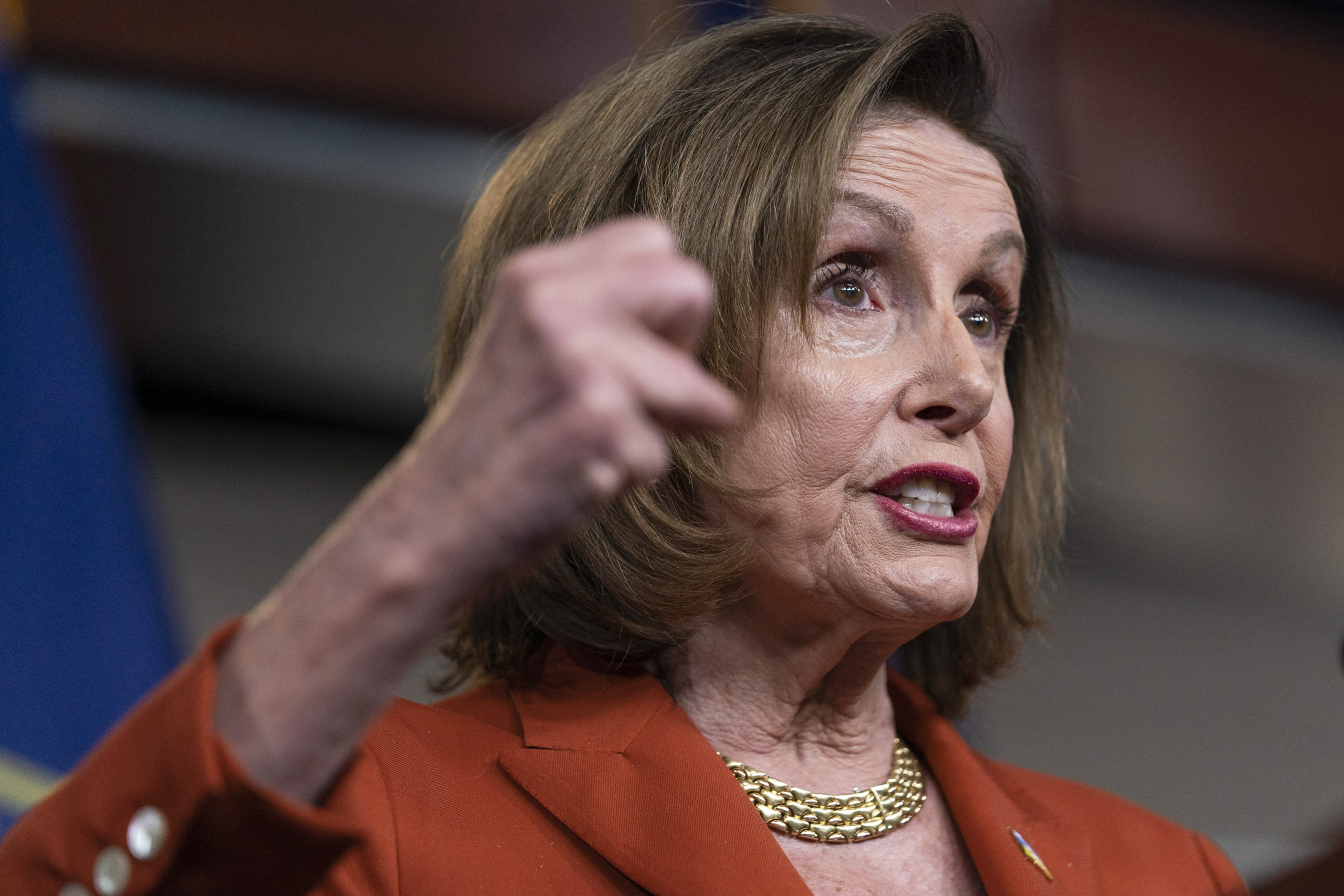 Speaker of the House Nancy Pelosi of Calif., speaks during her weekly news conference, Wednesday, M...