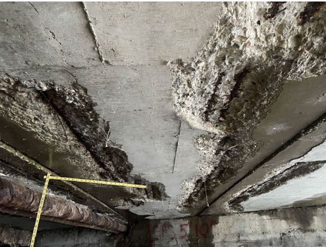 The underside of one of the bridges to be replaced shows evidence of deterioration. (Photo: UDOT)...