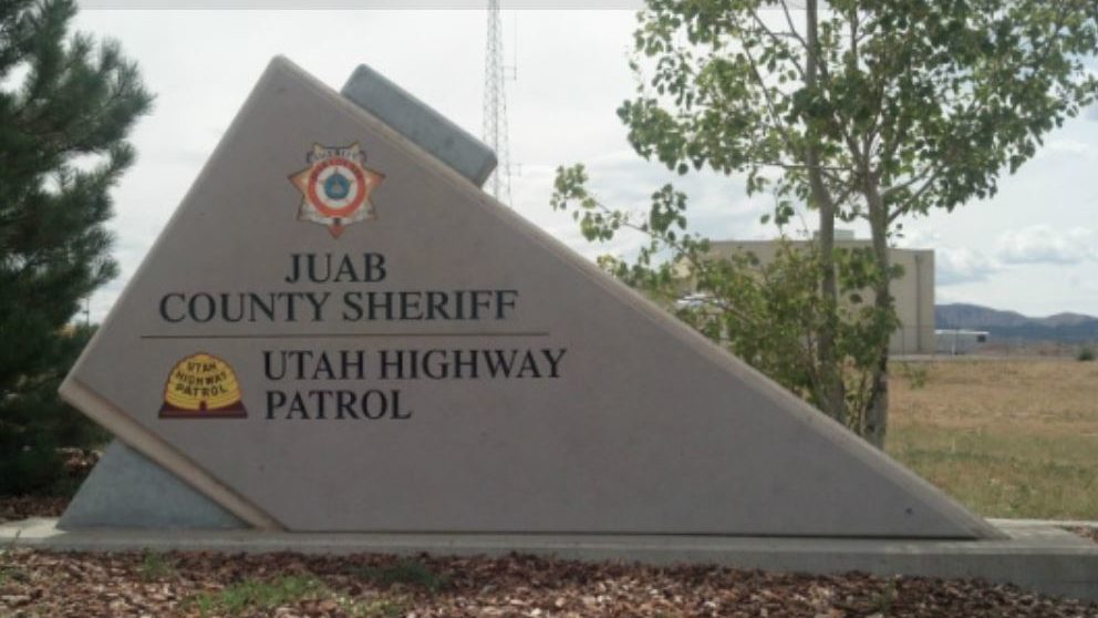 Juab County Sheriff sign. The office spoke to a teen who confessed to stealing tithing checks....