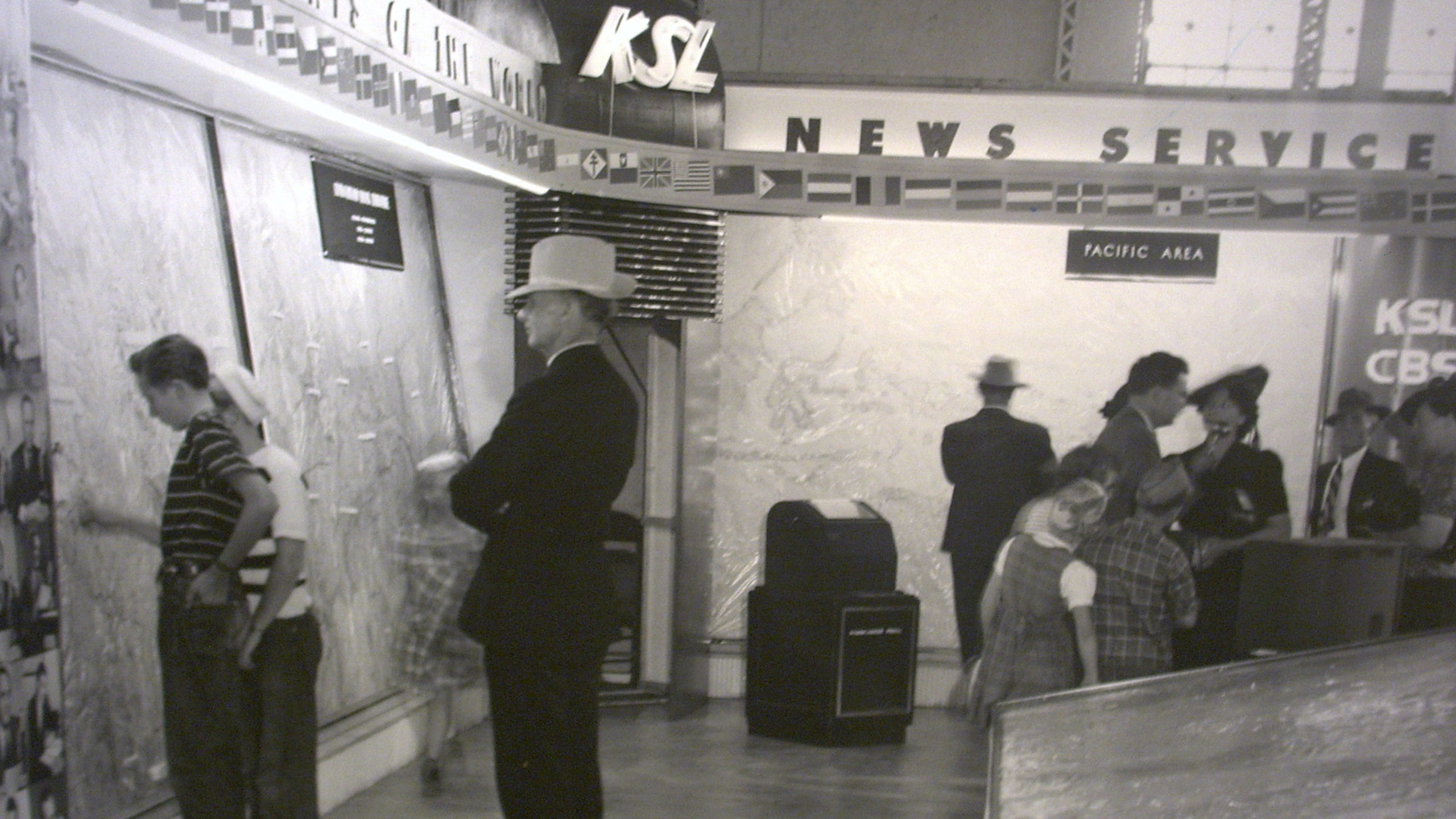 Throwback photo of KSL news service stand...