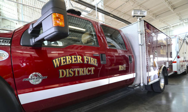 Vehicles at Weber Fire District Station shown, the station responded to an oil spill in ogden today...