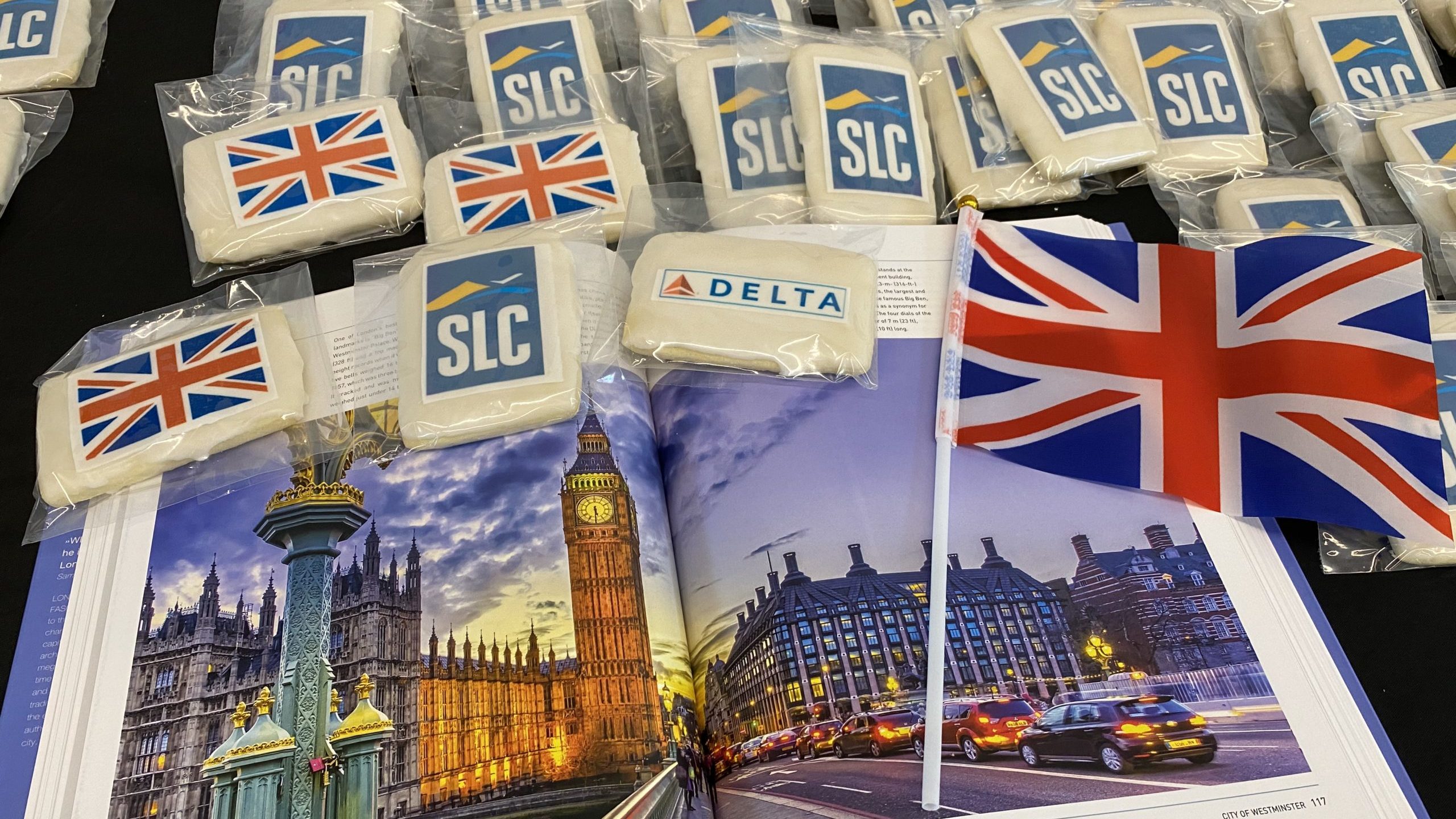 Image of London-Salt Lake City goody bags provided by Delta Air Lines...