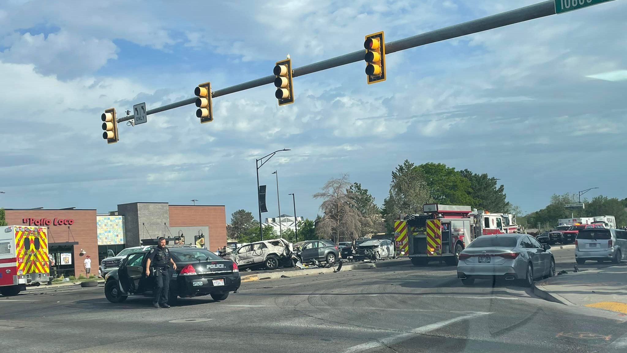 May 27, 2022: A multi-car crash closes State Street in Sandy. Photo credit: Sandy City Police...