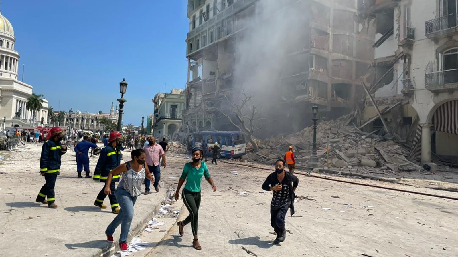 An explosion rocked Havana, Cuba Friday and destroyed the Hotel Saratoga. Cuban police and fire res...