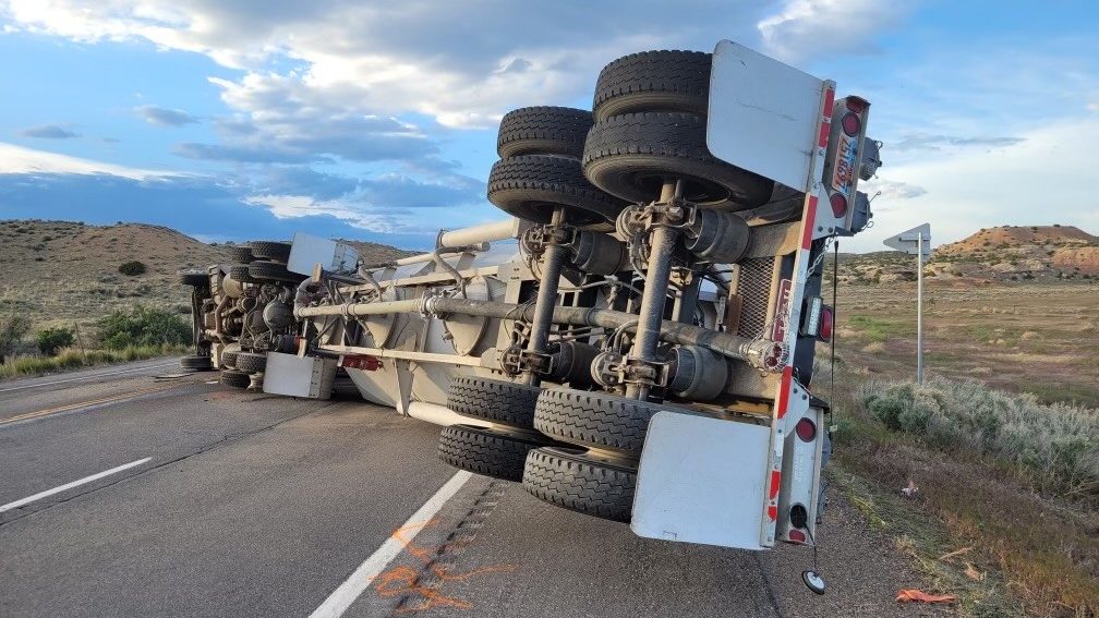A semi hauling sand Monday evening rolled on US-40 near Vernal, blocking all lanes of traffic. The ...