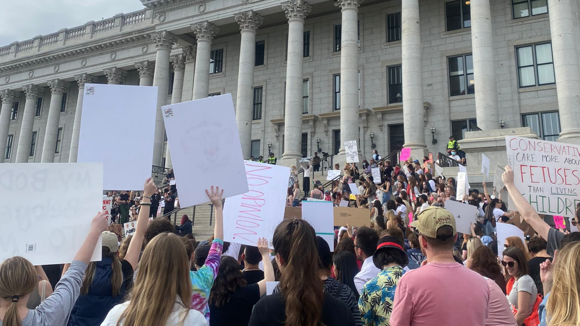May 5, 2022: Protestors at the Utah Capitol voicing their opinion about abortion in the wake of a l...
