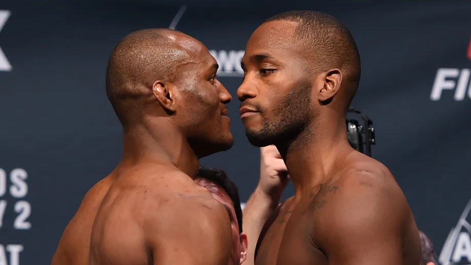 Usman and Edwards face-off before their first fight in 2015 (Photo courtesy of Getty Images)...