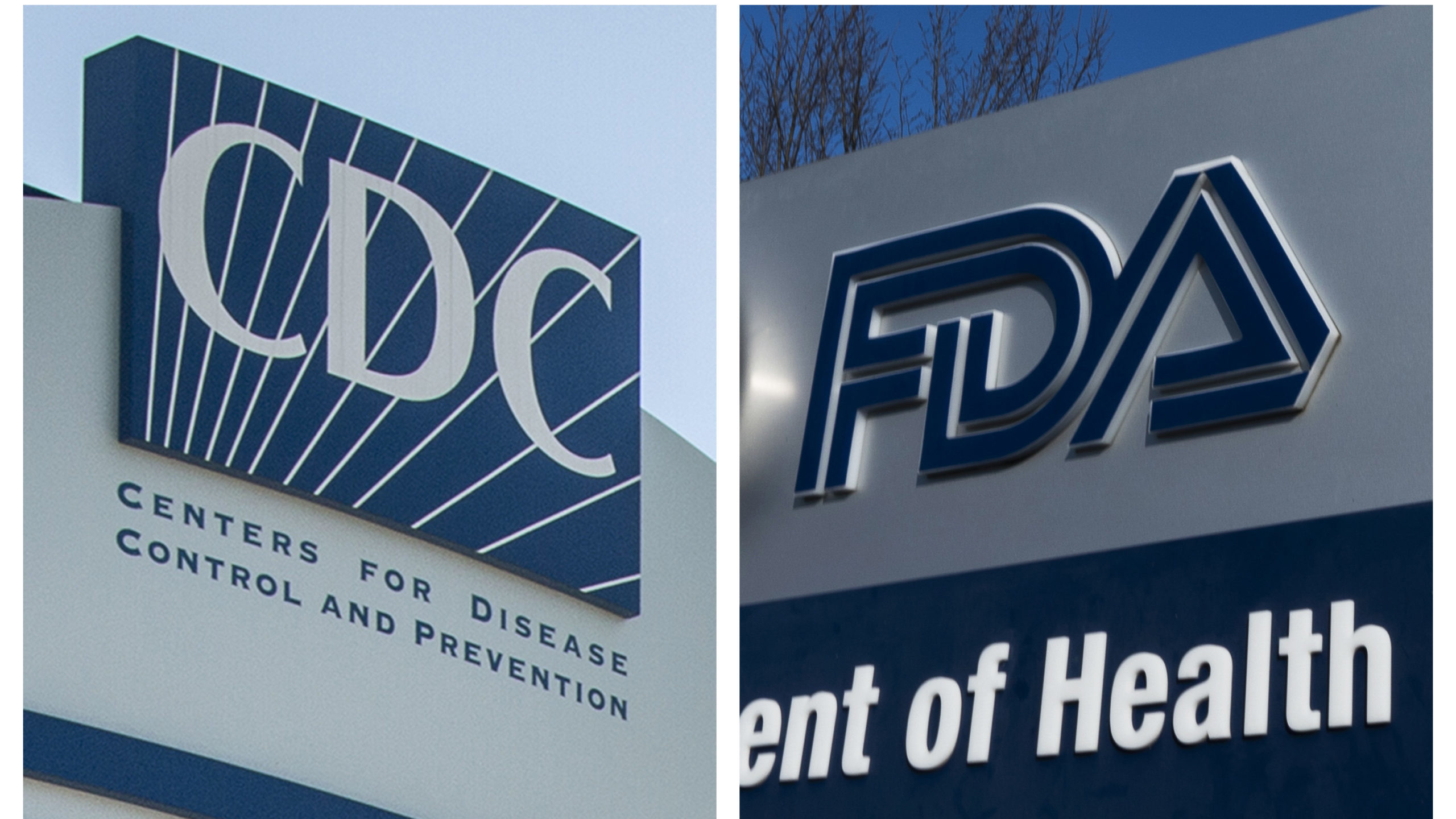 This combination of 2022 and 2020 file  photos shows logos for the U.S. Centers for Disease Control...