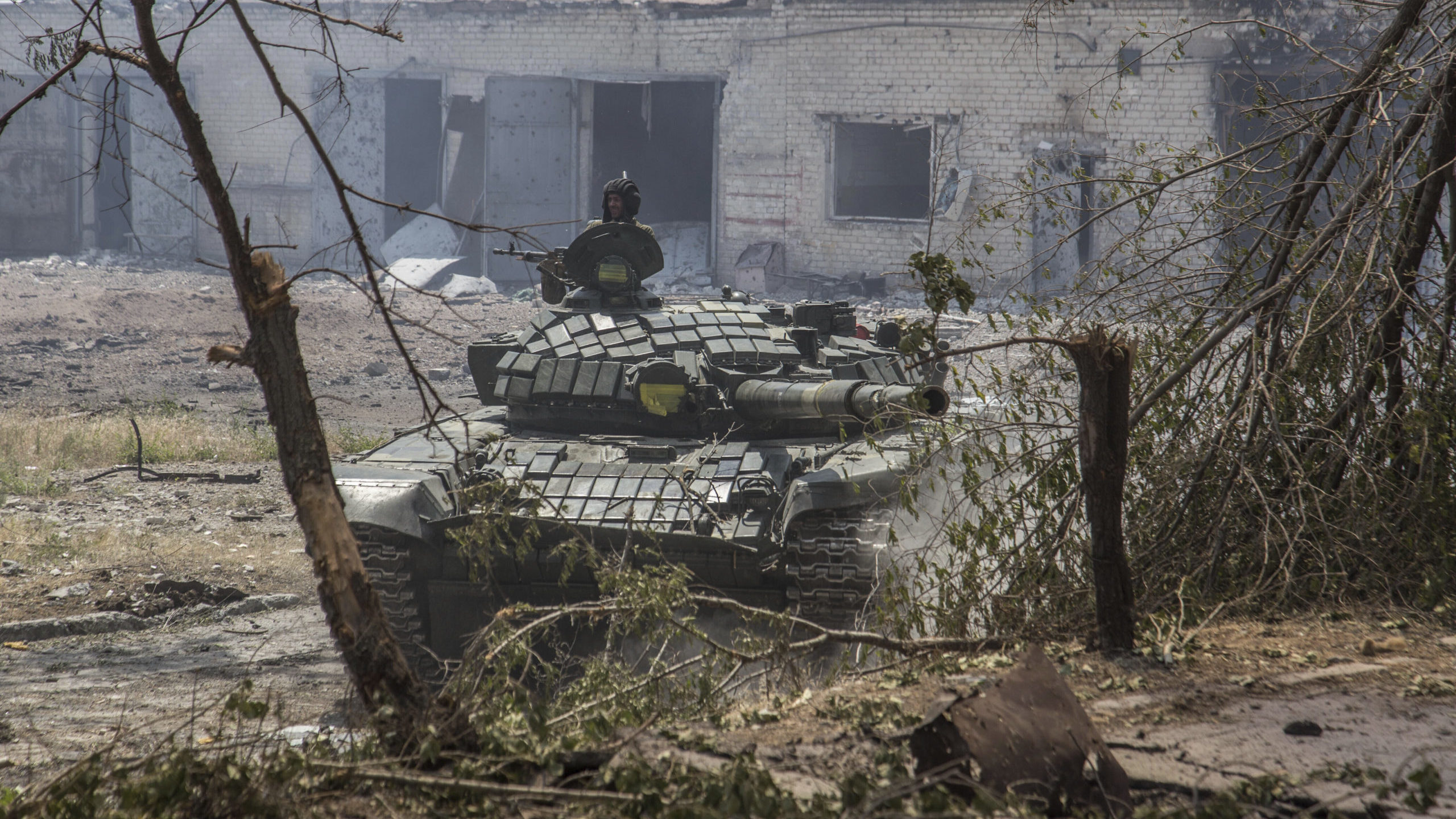 A fighter in a tank in Ukraine....