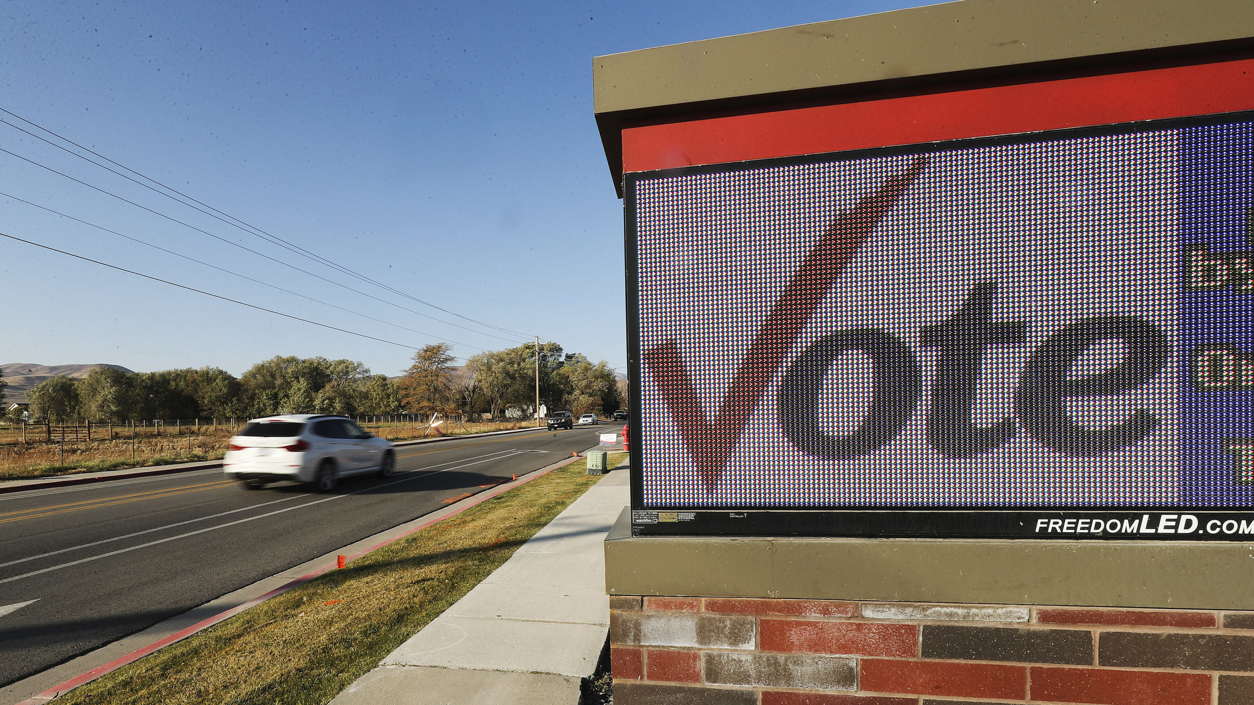 A sign at Bluffdale City Hall in Bluffdale on Tuesday, Nov. 3, 2020, encourages people to vote. Pho...