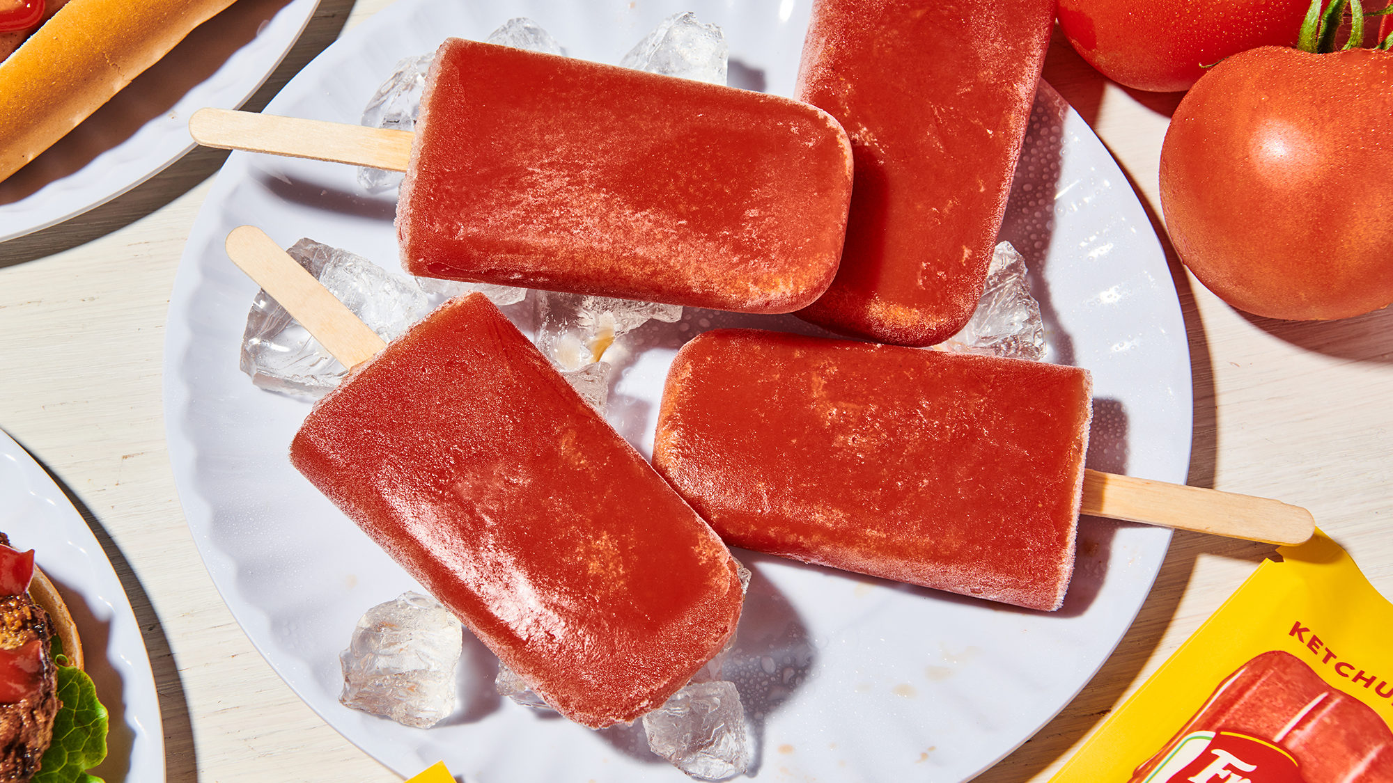 Image of the new summer treat: Ketchup-flavored popsicles (Photo courtesy of French's)...