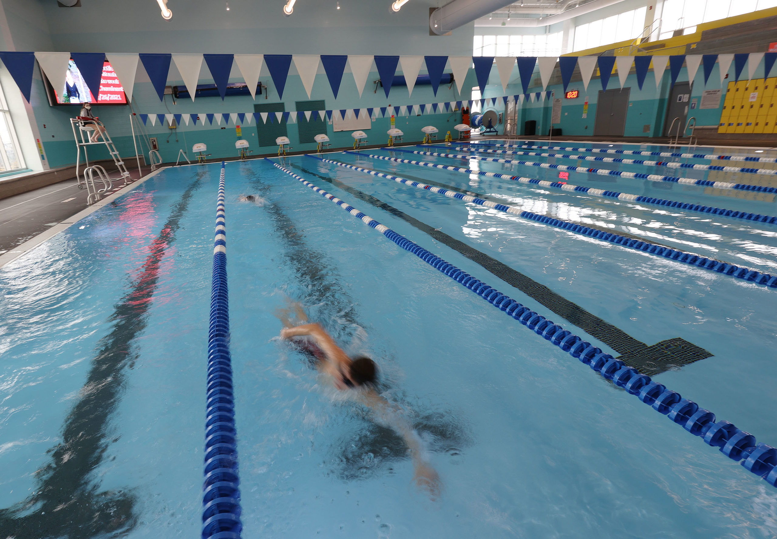 Mason Towns swims laps at the Draper Recreation Center in Draper on Friday, Feb. 26, 2021....