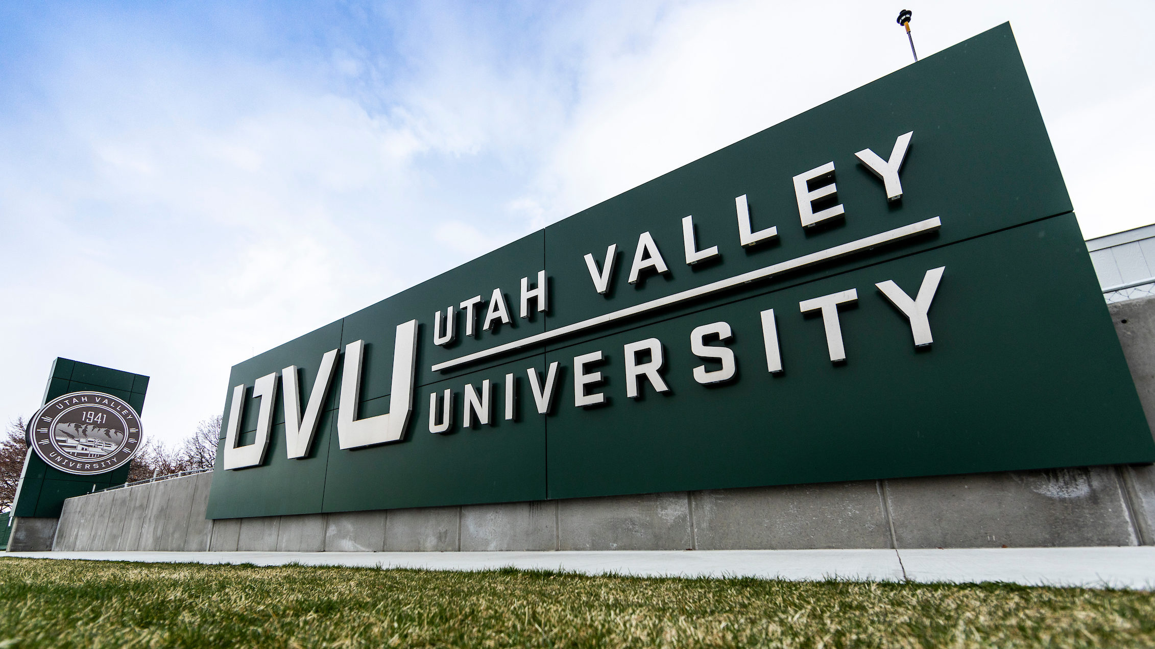 utah valley university sign pictured, the uvu wrestling team was shot at...
