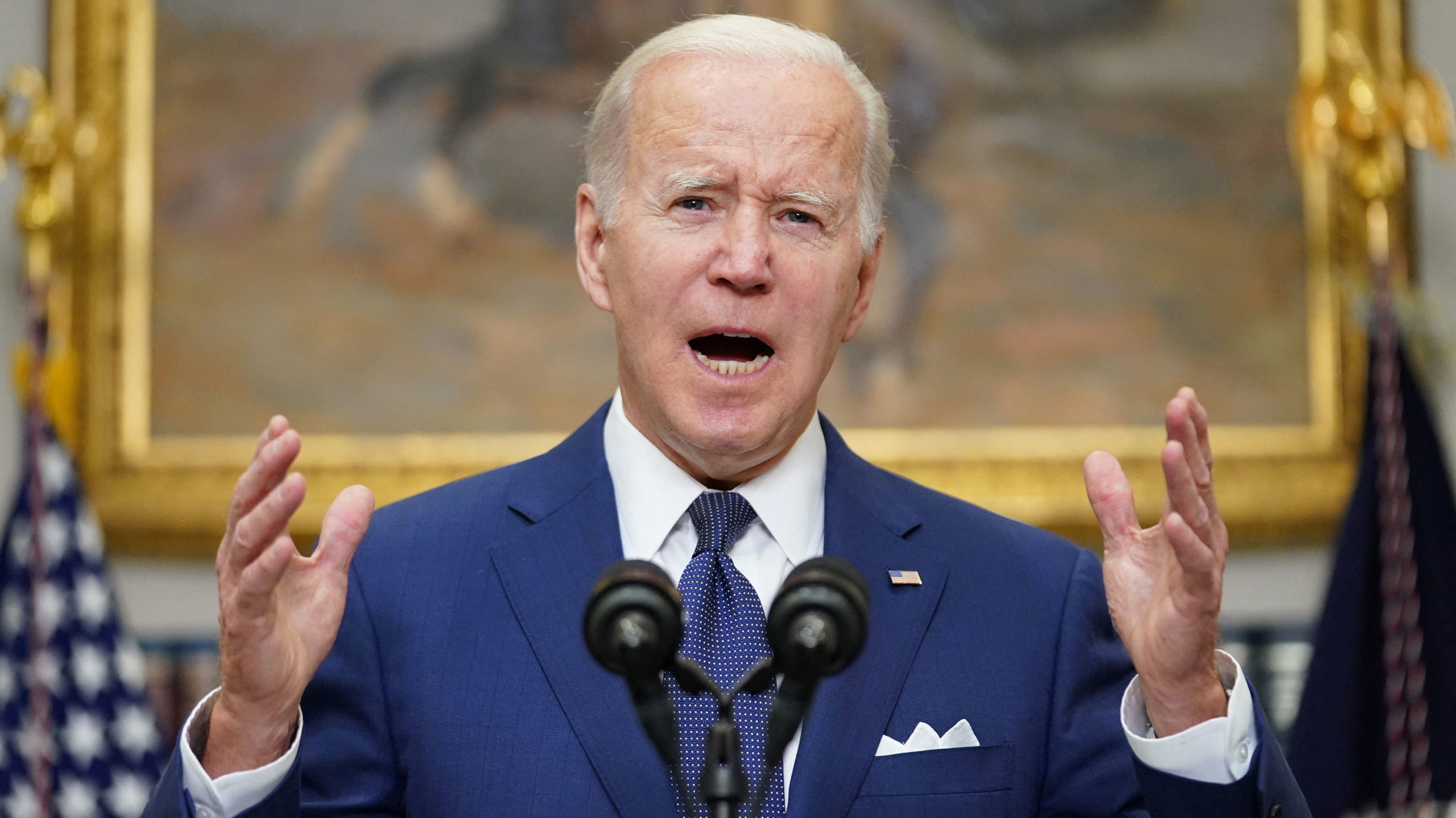 U.S. President Joe Biden makes a statement about the school shooting in Uvalde, Texas shortly after...