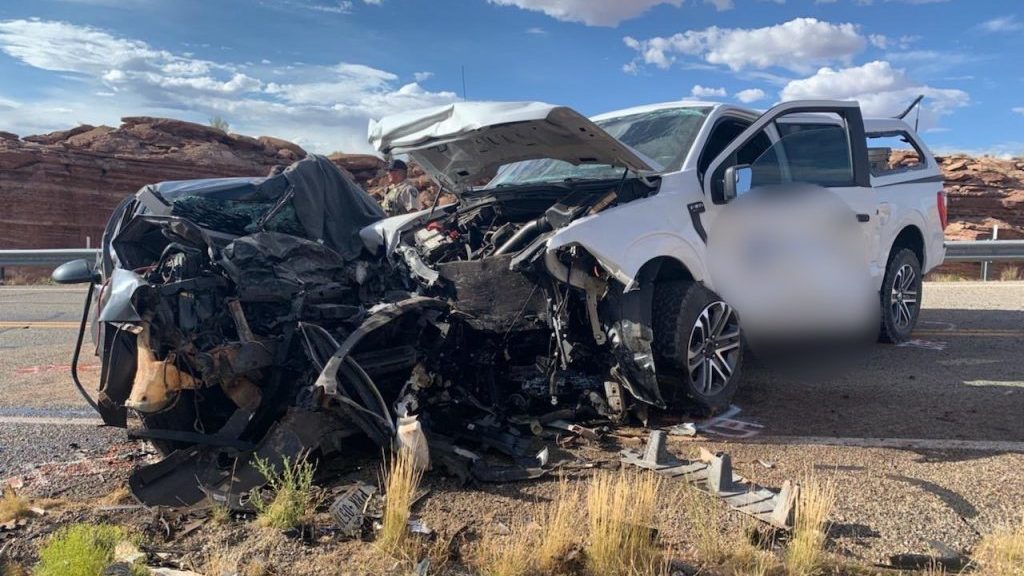 Image of the fatal crash in San Juan County (Photo courtesy of Utah Department of Public Safety)...
